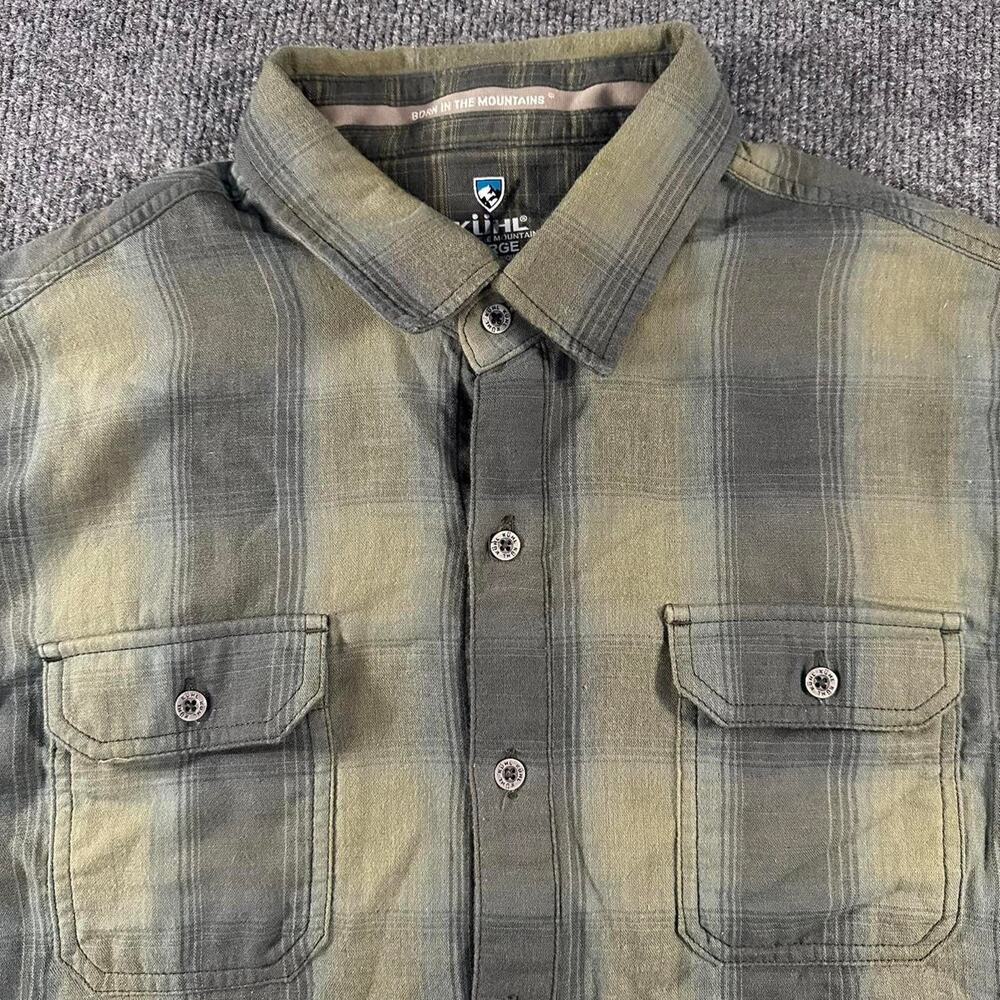 Kuhl Men’s Shattered Flannel Double Layer Jersey Cotton Plaid Button Up Shirt L